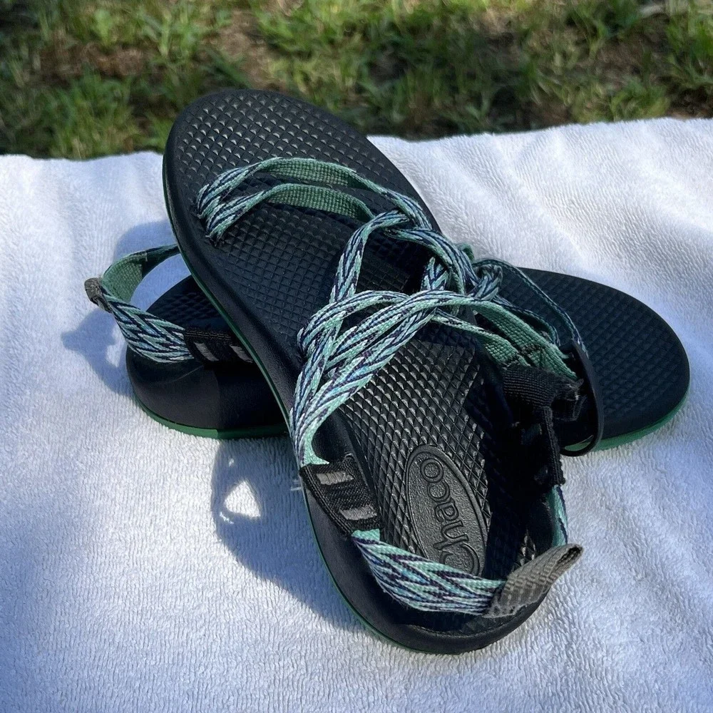 Chaco Sandals Youth Girls Size 2 Green Slip on Strap‎ Shoes Sport Hiking Casual